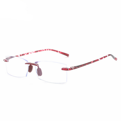 MODISCHE HD RAHMENLOSE QUADRATISCHE ANTI-BLAULICHT-LESEBRILLE