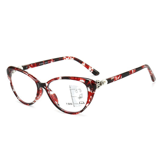 LADIES FASHIONABLE CAT EYE ZOOM HD ANTI-BLUE LIGHT READING GLASSES