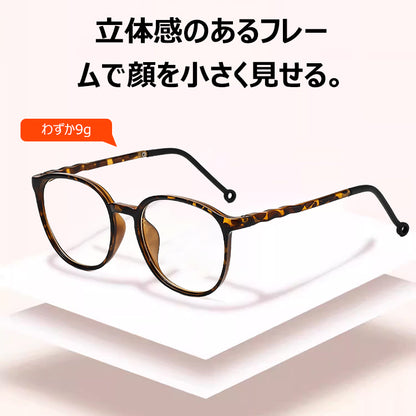 Eterlens レトロラウンドフレーム超軽量ブルーライトカット老眼鏡-Y