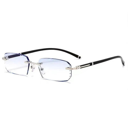 MODISCHE RANDLOSE BRILLE MIT DIAMANTSCHLIFF UND BLAUEM LICHT