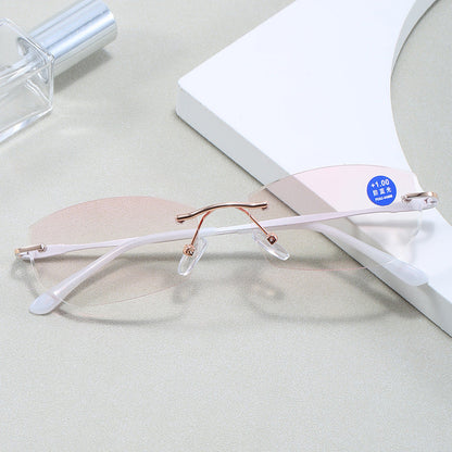 FRAMELESS GRADIENT DOUBLE-LAYER ULTRA-LIGHT ANTI-BLUE LIGHT READING GLASSES