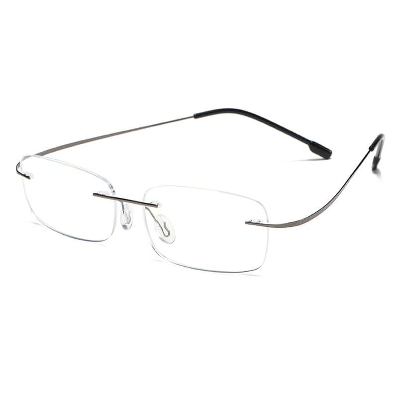 Randlose Presbyopie-Brille aus Titan mit Anti-Blaulicht