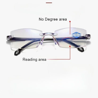 GAFAS DE LECTURA SIN MARCO CON ZOOM INTELIGENTE Y ANTI-LUZ AZUL