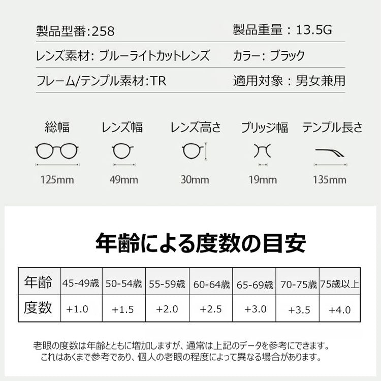 Eterlens 軽量ブルーライトカット老眼鏡、軽やかな装着感 目を守る 読書の相棒