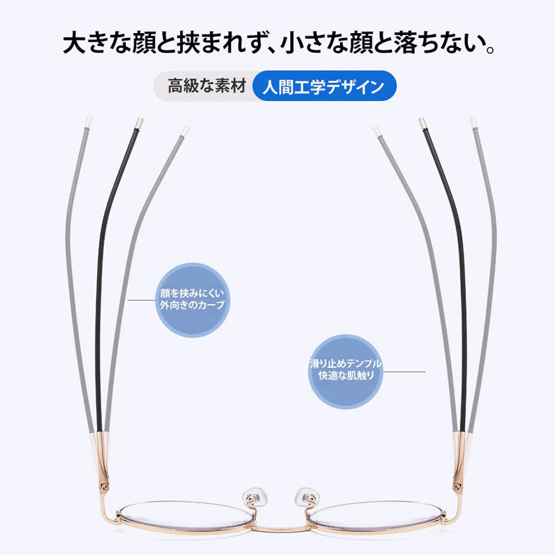 Eterlens ヴィンテージなブルーライトカット丸型老眼鏡