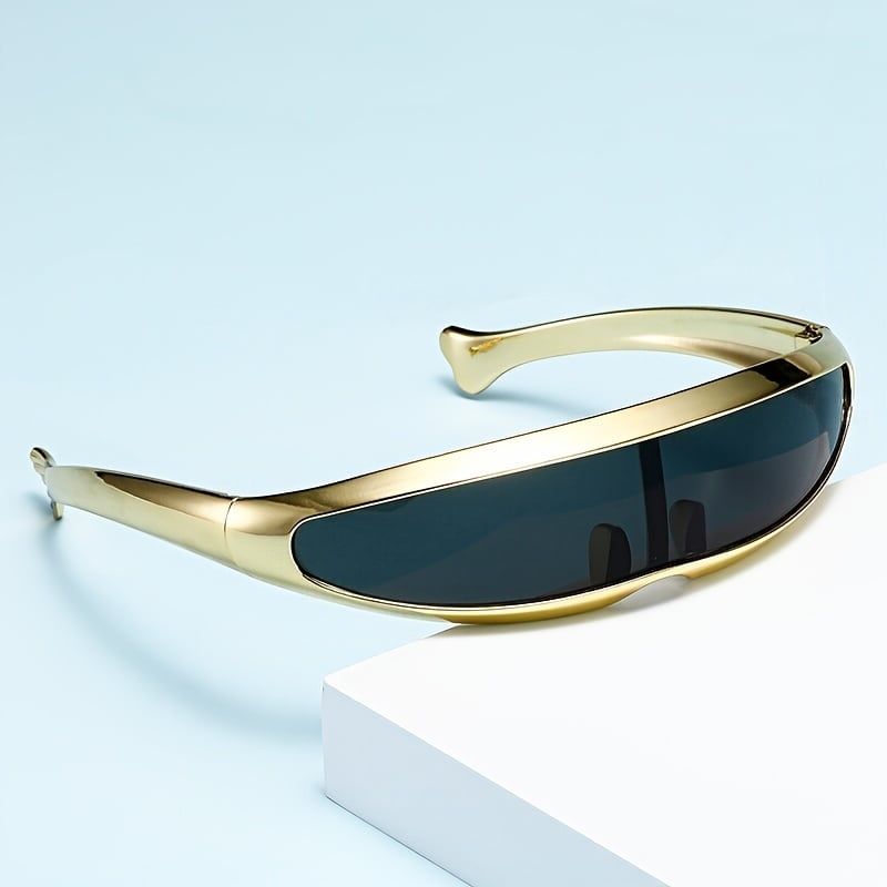 GAFAS DE SOL DE UNA PIEZA CON PROTECCIÓN UV 100 % PARA HOMBRE, DE DISEÑO FUTURISTA 