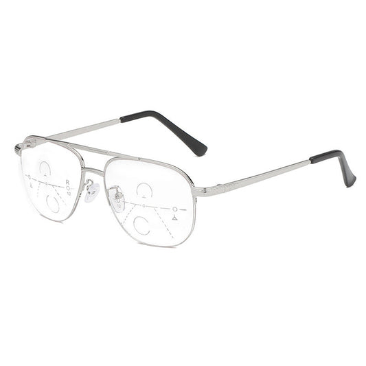 RETRO-LESEBRILLE AUS METALL MIT BLAULICHTSCHUTZ