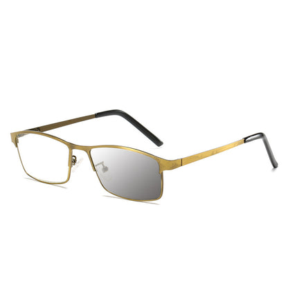 USOPTIGAZE ULTRA-LIGHT VINTAGE GOLD SQUARE BUSINESS READING GLASSES